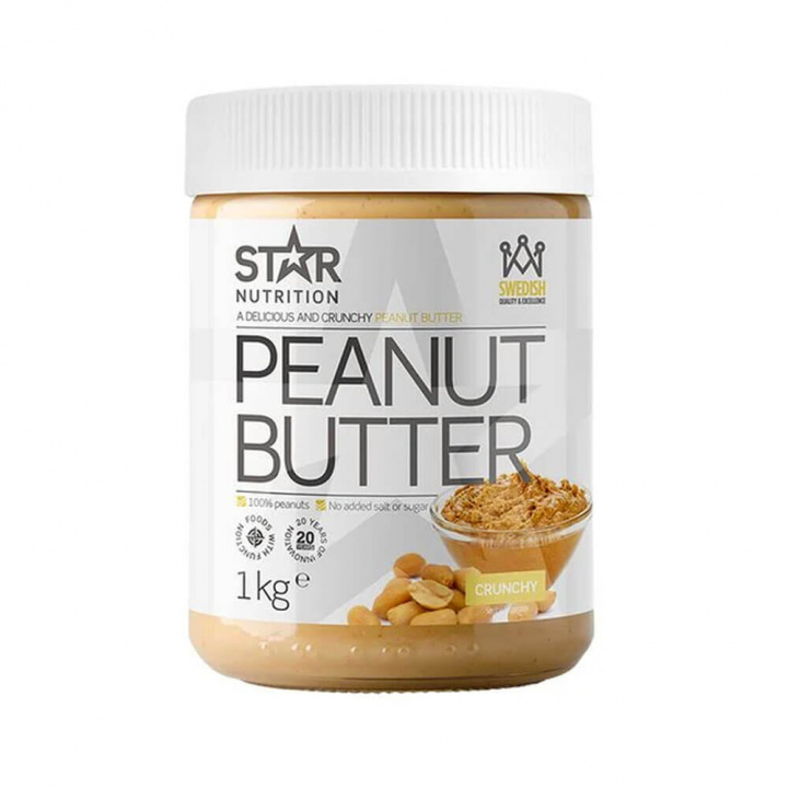 Star Nutrition Peanut Butter, 1 kg (Crunchy) i gruppen Kosttilskud & Fødevarer / Fødevarer / Nøddesmør hos Tillskottsbolaget (STAR76866-2)