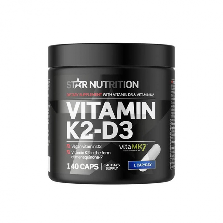 Star Nutrition Vitamin K2-D3, 140 caps i gruppen Kosttilskud & Fødevarer / Vitaminer / Vitamin K2 + D3 hos Tillskottsbolaget (STAR8675)