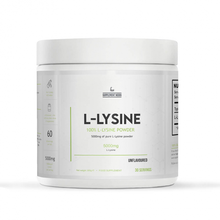 Supplement Needs L-Lysine, 300 g i gruppen Kosttilskud & Fødevarer / Aminosyrer / Lysin hos Tillskottsbolaget (SUPPNEEDS6842)