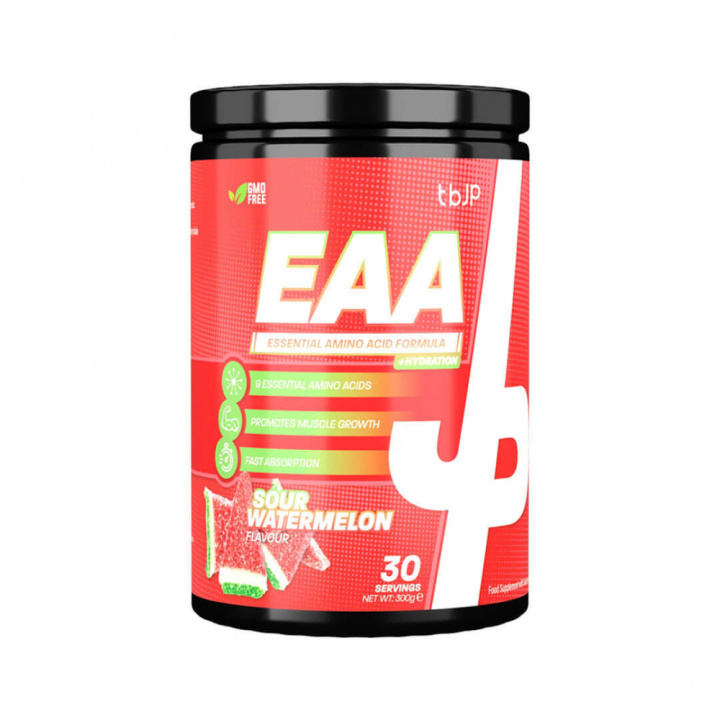 Trained By JP EAA + Hydration, 30 serv. (Sour Watermelon) i gruppen Kosttilskud & Fødevarer / Aminosyrer / EAA hos Tillskottsbolaget (TBJP656745-4)