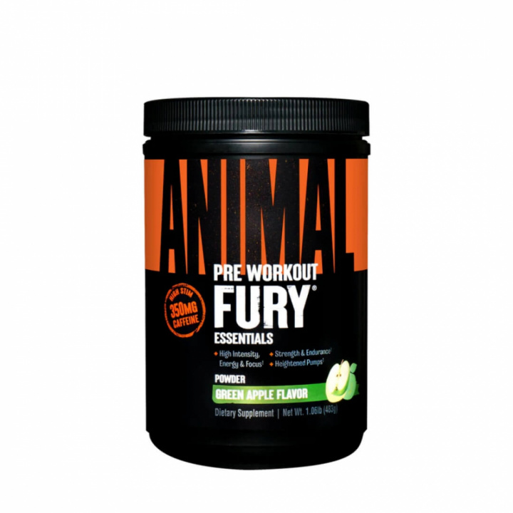 Universal Nutrition Animal Fury, 30 serv. (Green Apple) i gruppen Kosttilskud & Fødevarer / Præstationsforbedringer / Pre-Workout / PWO hos Tillskottsbolaget (UNIVERSAL895-1)